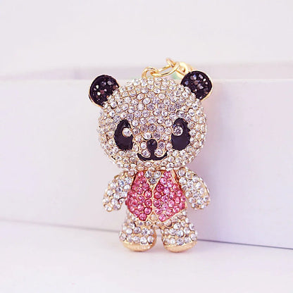 Creative Cute Cartoon Diamond-Studded Red Panda  Keychain