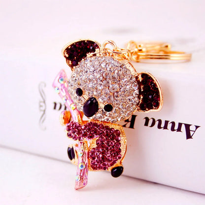 Creative Cute Diamond Koala Car Keychain Koala Key Chain