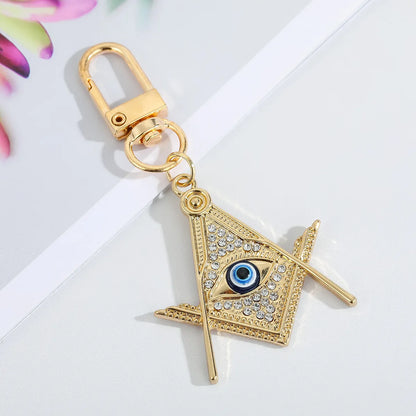 Creative Devil'S Eye Keychain Blue Eyes Key Ring Handbag Pendant Oil Dripping Eyes Door Latch Cross-Border Sold Jewelry