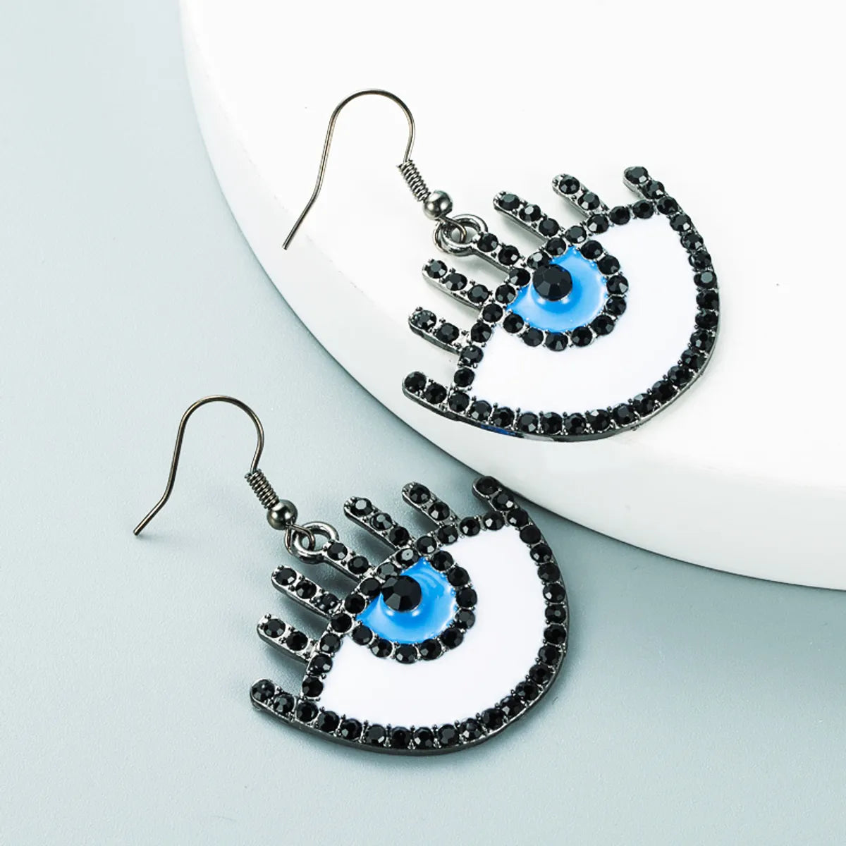 Creative Fashion Alloy Drop Oil Diamond Eyes Earrings