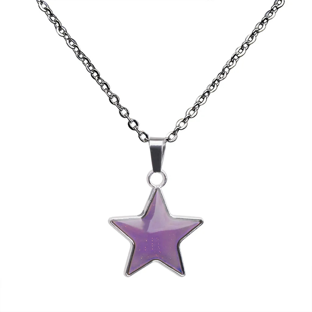 Wholesale Jewelry Simple Style Star 201 Stainless Steel Zinc Alloy White-Plated K Plating Necklace