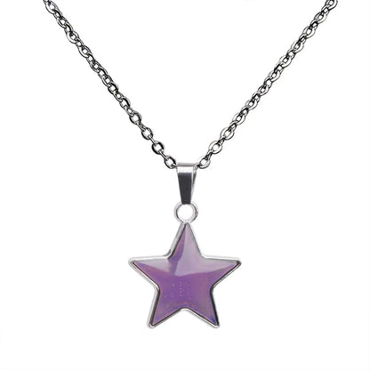 Wholesale Jewelry Simple Style Star 201 Stainless Steel Zinc Alloy White-Plated K Plating Necklace