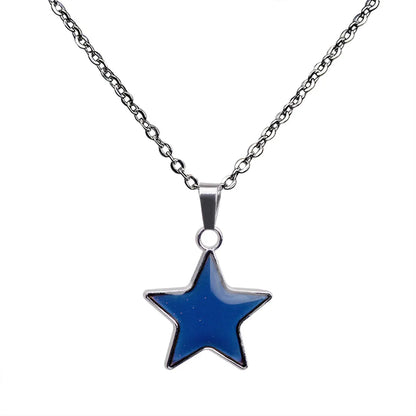 Wholesale Jewelry Simple Style Star 201 Stainless Steel Zinc Alloy White-Plated K Plating Necklace