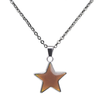 Wholesale Jewelry Simple Style Star 201 Stainless Steel Zinc Alloy White-Plated K Plating Necklace