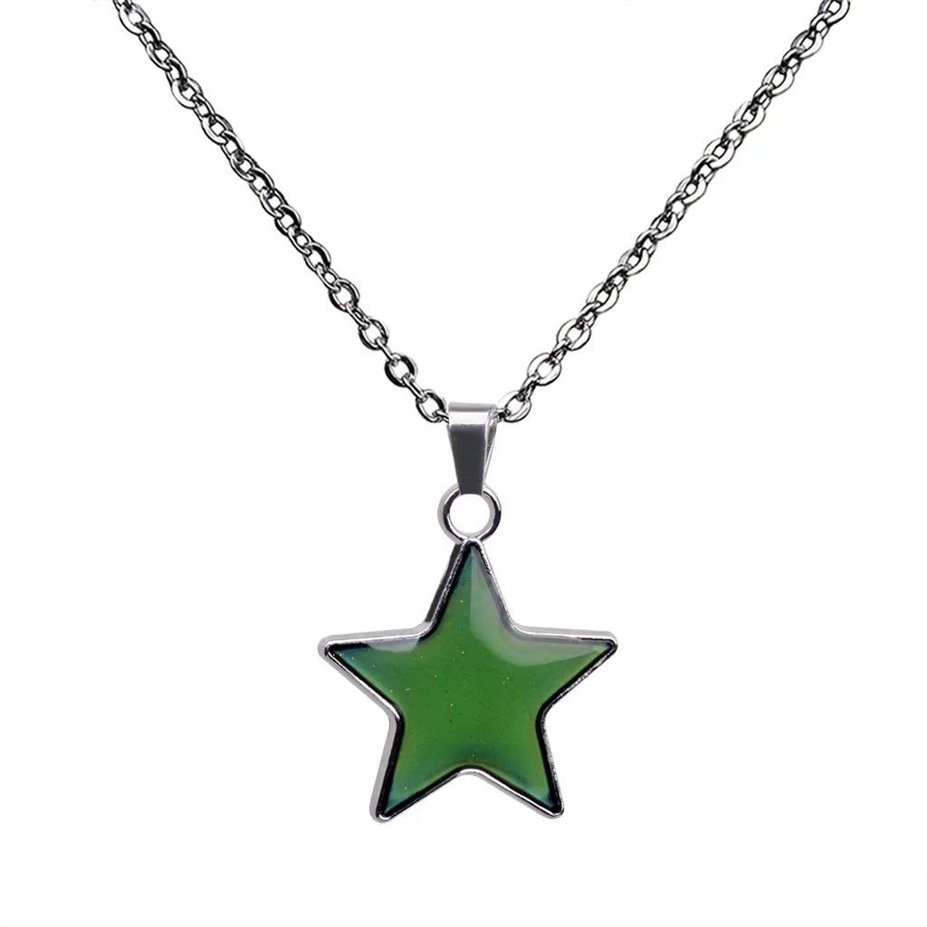 Wholesale Jewelry Simple Style Star 201 Stainless Steel Zinc Alloy White-Plated K Plating Necklace