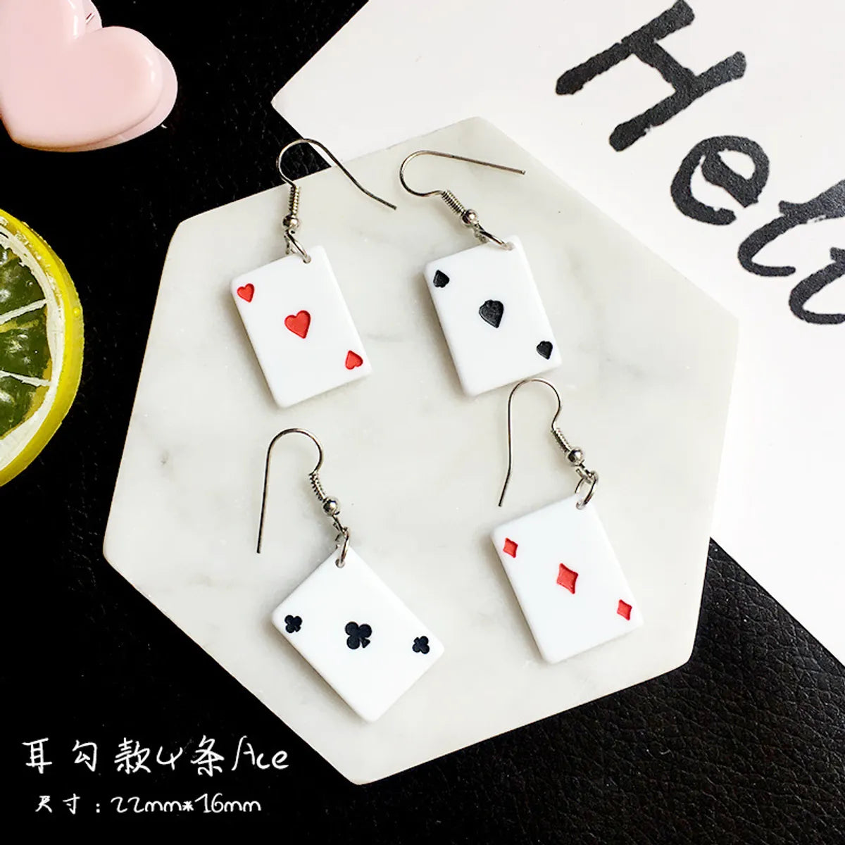 Creative Funny Playing Card Cute Earrings Wholesale