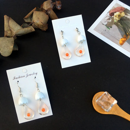 Creative Funny Simulation Egg White Yolk Earrings Wholesale