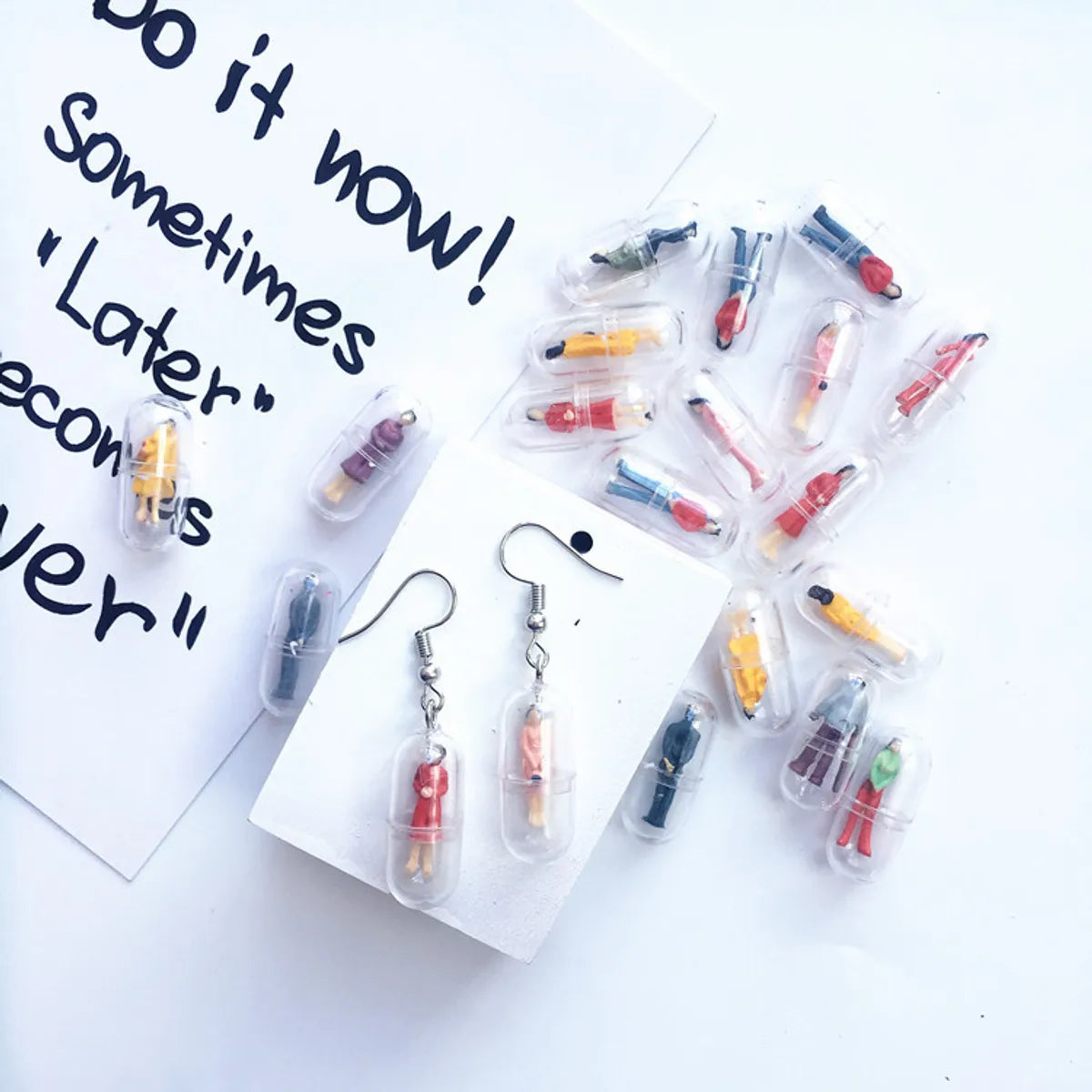 Creative Hand-Made Fun Capsule Cartoon Translucent Ear Clips Earrings