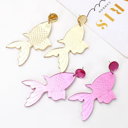 Creative Handmade Earrings Creative Personality Retro Jewelry Goldfish Koi Earrings Female