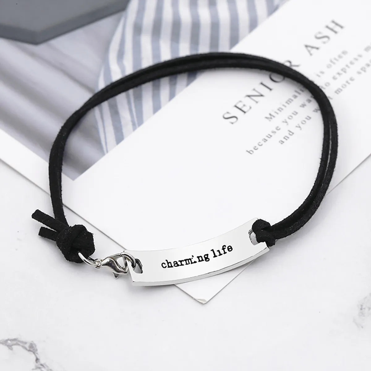 Creative Inspirational Strip Lettering Charming Life Bracelet Wholesale