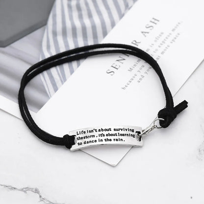 Creative Inspirational Strip Lettering Charming Life Bracelet Wholesale