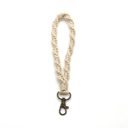 Creative New Cotton String Braided Bracelet Keychain Nordic Style Practical Business Gift Small Pendant Car Key Hanging