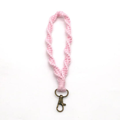 Creative New Cotton String Braided Bracelet Keychain Nordic Style Practical Business Gift Small Pendant Car Key Hanging