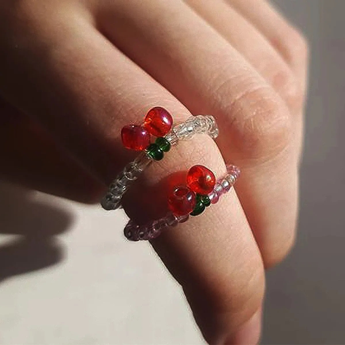 Creative New Elastic Crystal Bead Ring