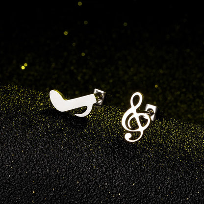 Creative Personality Asymmetrical Note Alloy Earrings Wholesale