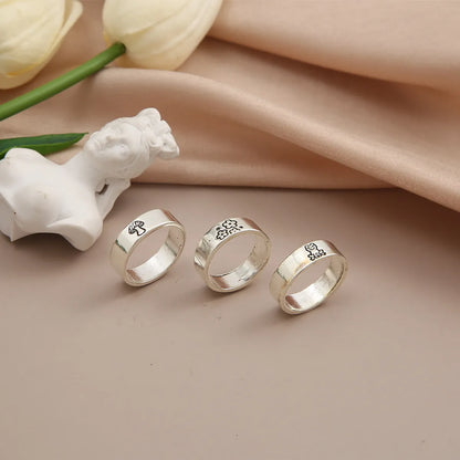 Creative Personality Mushroom Ring Set 3-piece Joint Ring Retro Engraving Butterfly Ring