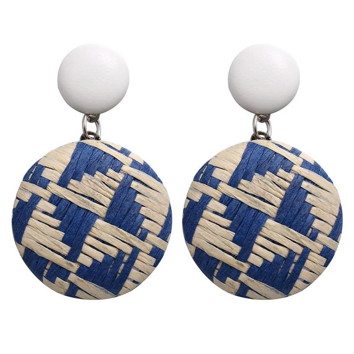 Creative Retro Simple Color Woven Round Earrings Nhpj122583