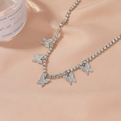 Creative Rhinestone Small Butterfly Anklet  Tassel Foot Decoration Wholesale