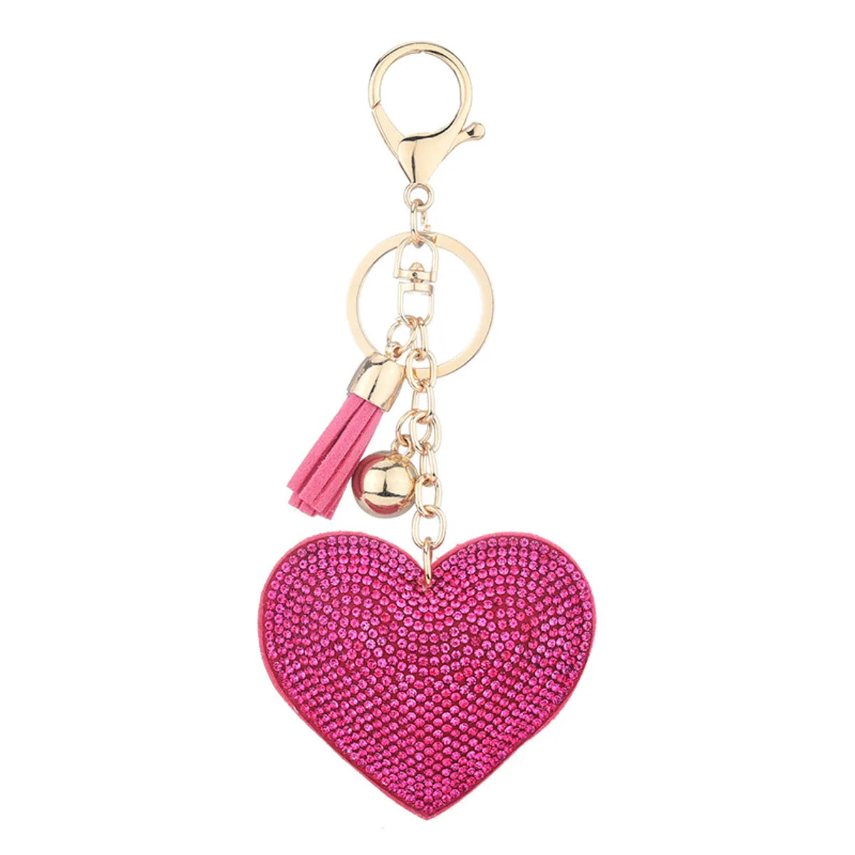 Creative Sequins Heart Pendant Tassel Key Chain Wholesale Nihaojewelry