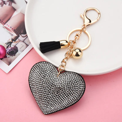 Creative Sequins Heart Pendant Tassel Key Chain Wholesale Nihaojewelry