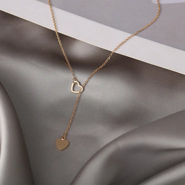 Creative Simple Peach Heart Love Pendant Women's Y-shaped Necklace