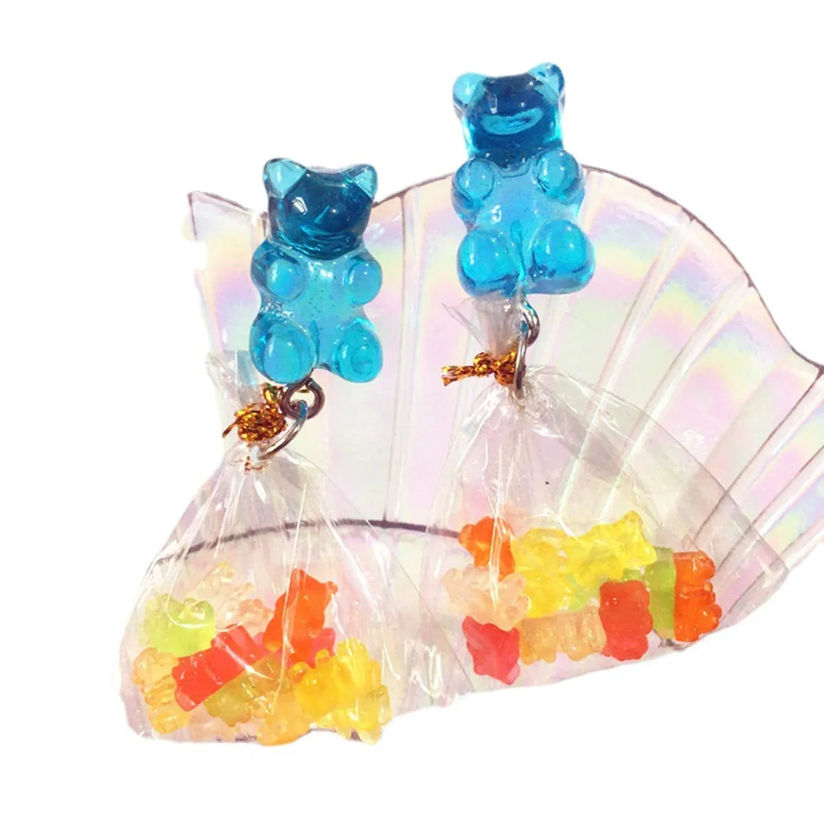 Creative Simulation Food Mini Jelly Bear Candy Drop Earrings