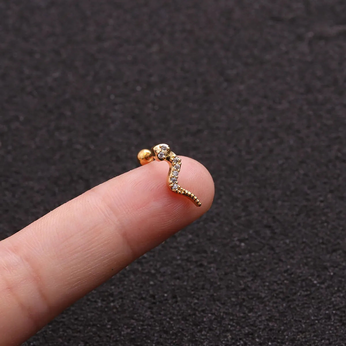 Creative Snake Shape Stainless Steel Thin Rod Copper Ear Bone Nail