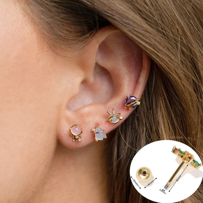 Creative Space Element Ear Bone Studs Screw Piercing Earrings