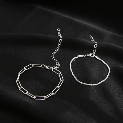 Creative Sparkling Simple Alloy Bracelet Two-piece Set