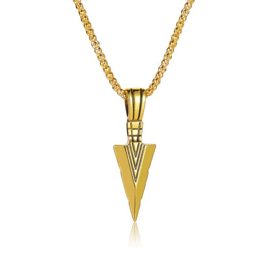 Creative Triangle Spearhead Exaggerated Metal Arrow Pendant Necklace