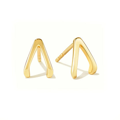 Creative V-shaped Earrings Geometric Inlaid Zircon Earrings