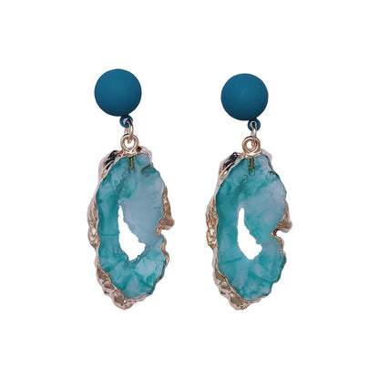 Creative Vintage Irregular Hollow-Out Blue Peacock Earrings Wholesale