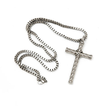 Cross-border  Retro Retro Titanium Steel Knotted Cross Necklace Hiphop Personality Cross Pendant