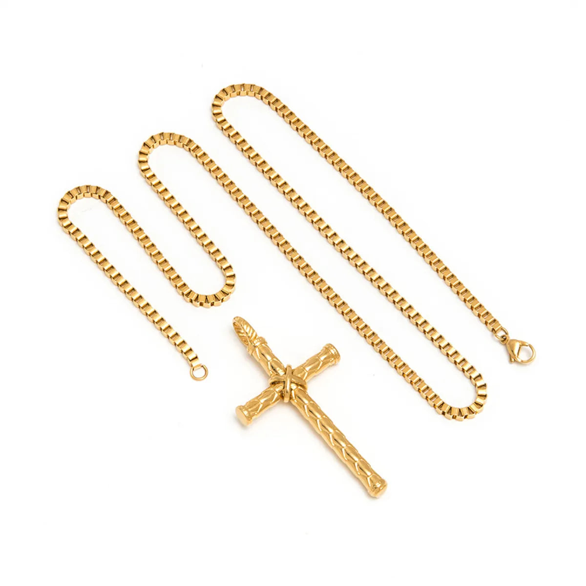 Cross-border  Retro Retro Titanium Steel Knotted Cross Necklace Hiphop Personality Cross Pendant