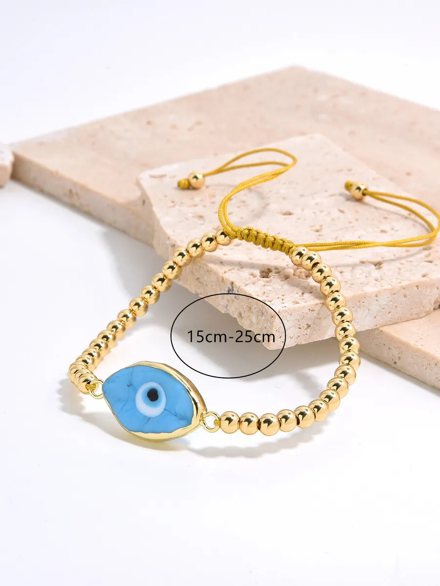 Elegant Simple Style Eye Gold Plated Glass Wholesale Bracelets