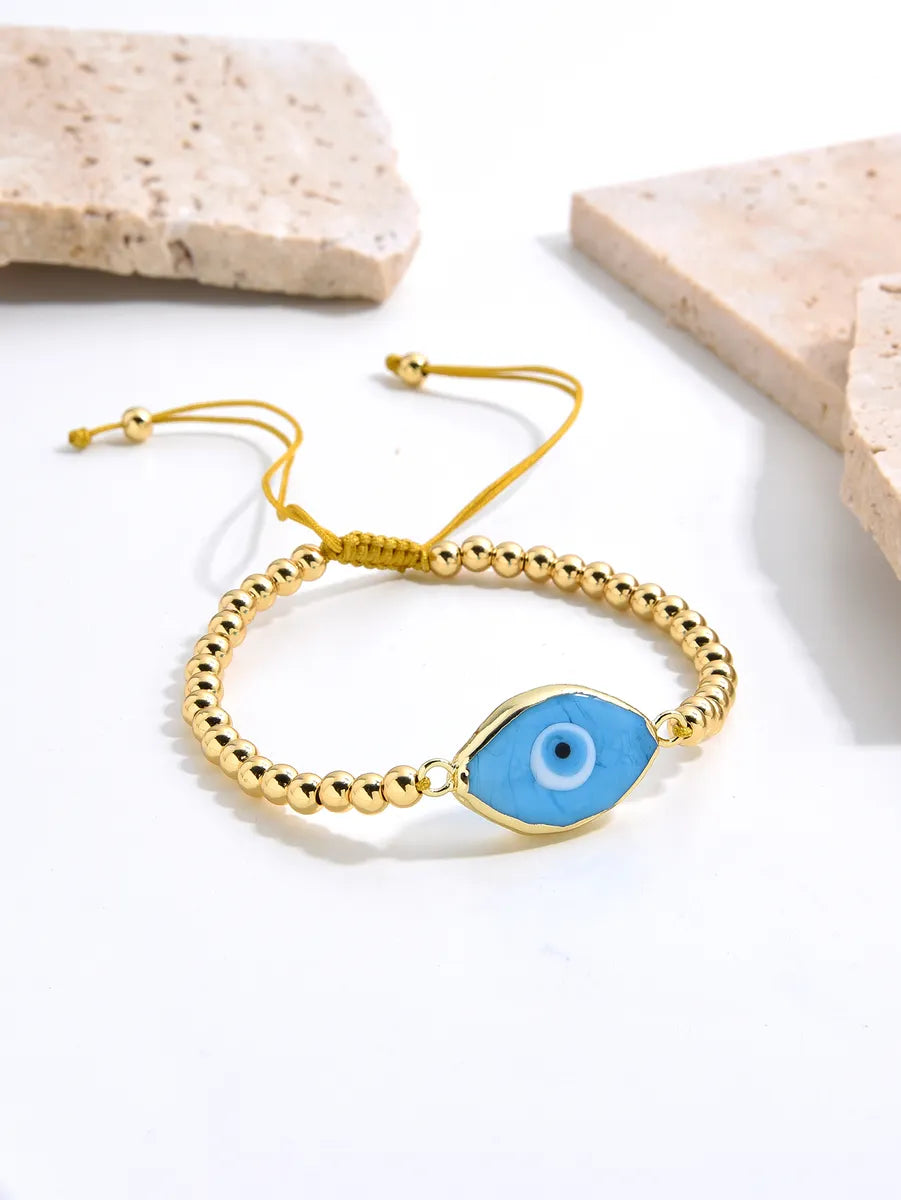 Elegant Simple Style Eye Gold Plated Glass Wholesale Bracelets