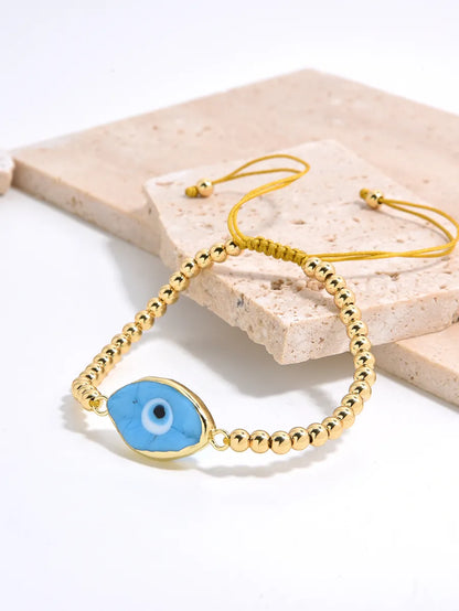 Elegant Simple Style Eye Gold Plated Glass Wholesale Bracelets