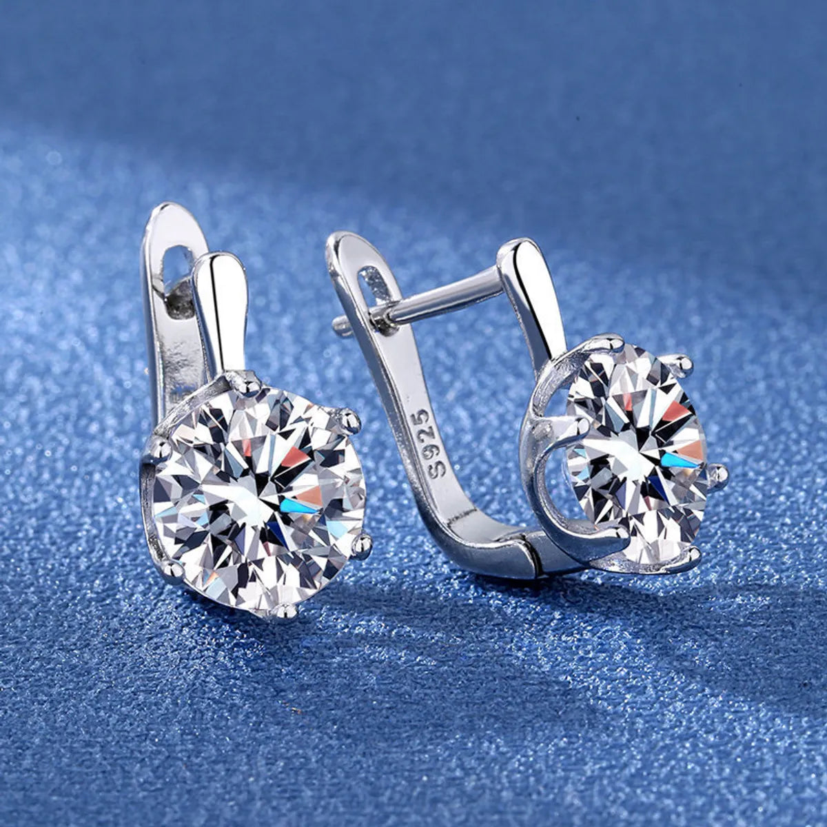 Main Push  Diamond Earrings Big Main Stone Trendy Zircon Ear Buckle Earrings Jewelry Factory Wholesale