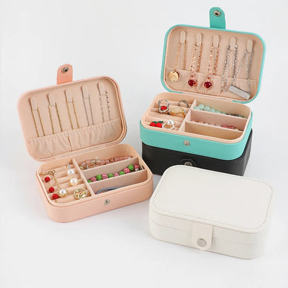 Cross-Border Earring Storage Box Pu Necklace Earring Ring Jewelry Storage Box Jewelry Box Portable Jewelry Box Wholesale