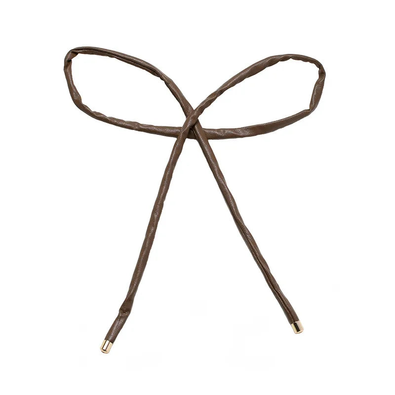 Hair Strap Hair Rope Headwear Out-Of-The-Way Personality Simple Ribbon  Style Strap Hair Rings Leather