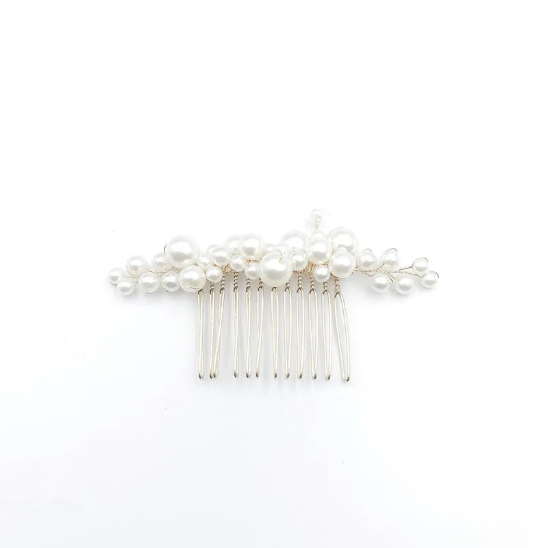 Fashion Handmade Bride Diy Headdress  Wedding Pearl Hair Comb   Popular Wedding Accessories