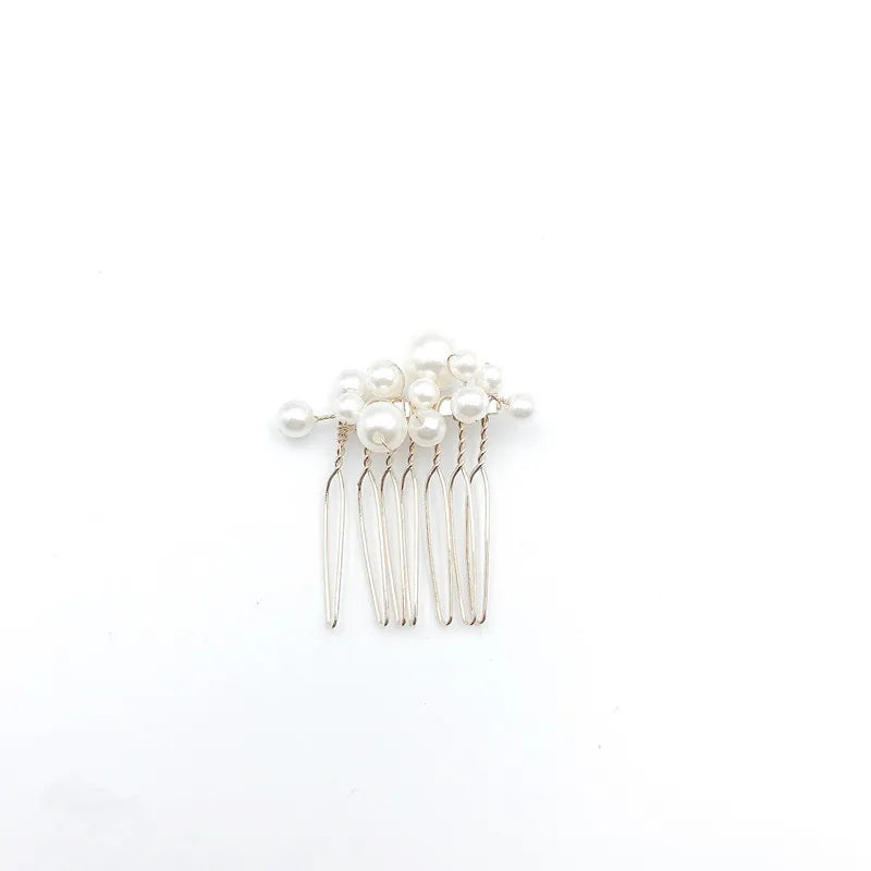 Fashion Handmade Bride Diy Headdress  Wedding Pearl Hair Comb   Popular Wedding Accessories