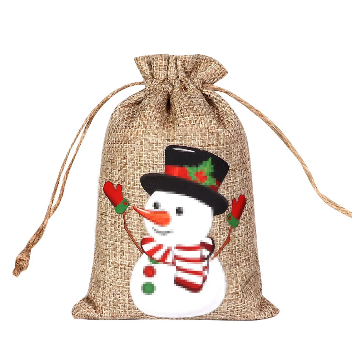 For Christmas Linen Bags Christmas Candy Gifts Drawstring Linen Bags Spot Linen Bag Wholesale