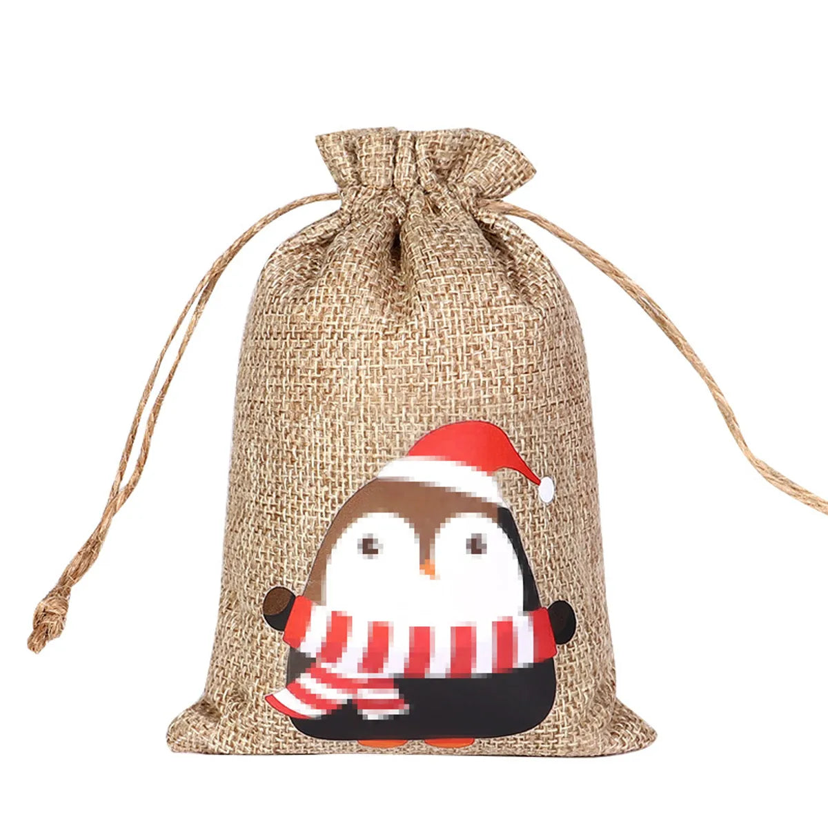 For Christmas Linen Bags Christmas Candy Gifts Drawstring Linen Bags Spot Linen Bag Wholesale