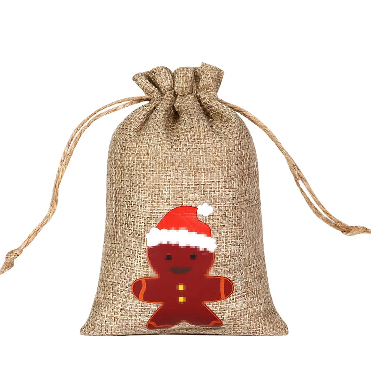 For Christmas Linen Bags Christmas Candy Gifts Drawstring Linen Bags Spot Linen Bag Wholesale