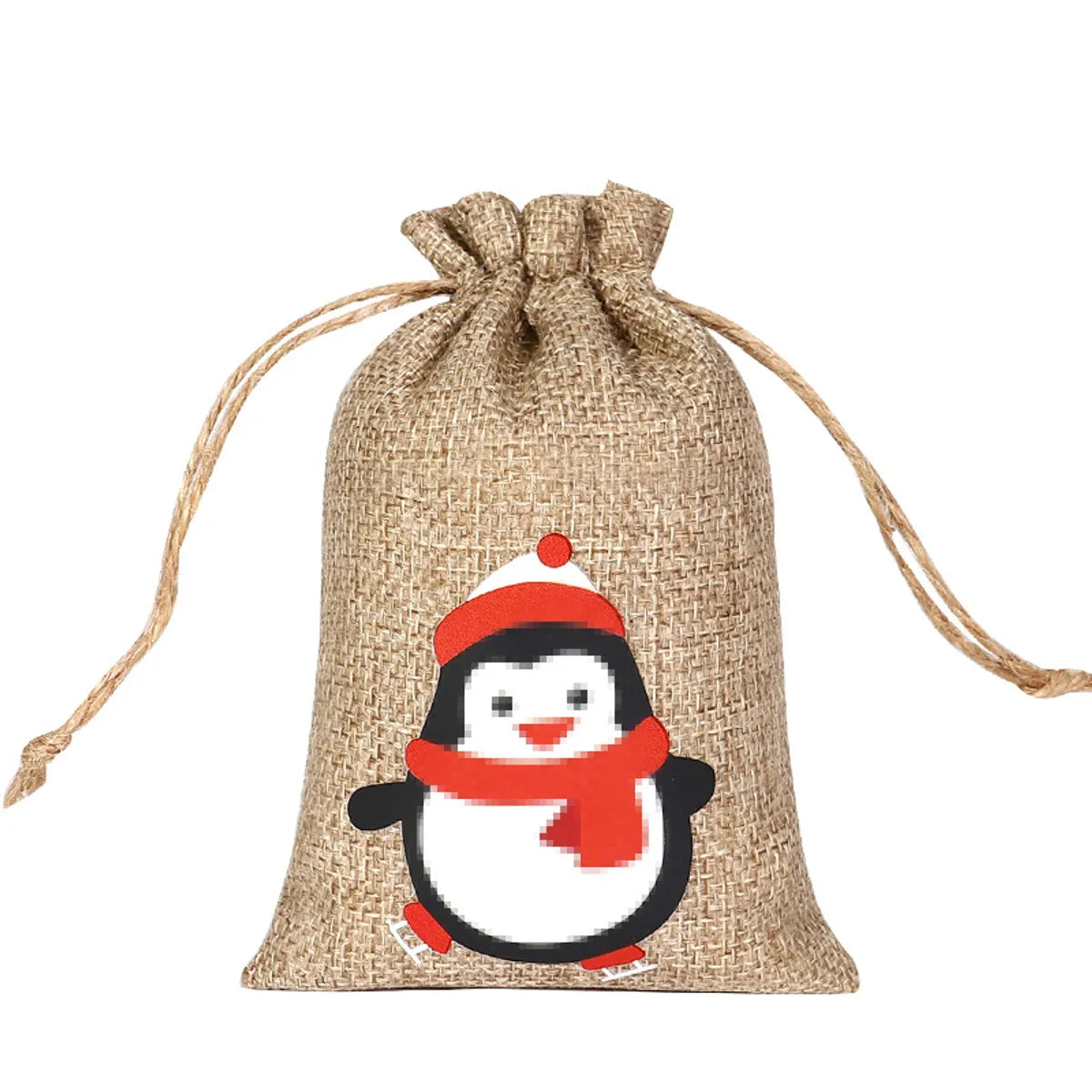 For Christmas Linen Bags Christmas Candy Gifts Drawstring Linen Bags Spot Linen Bag Wholesale