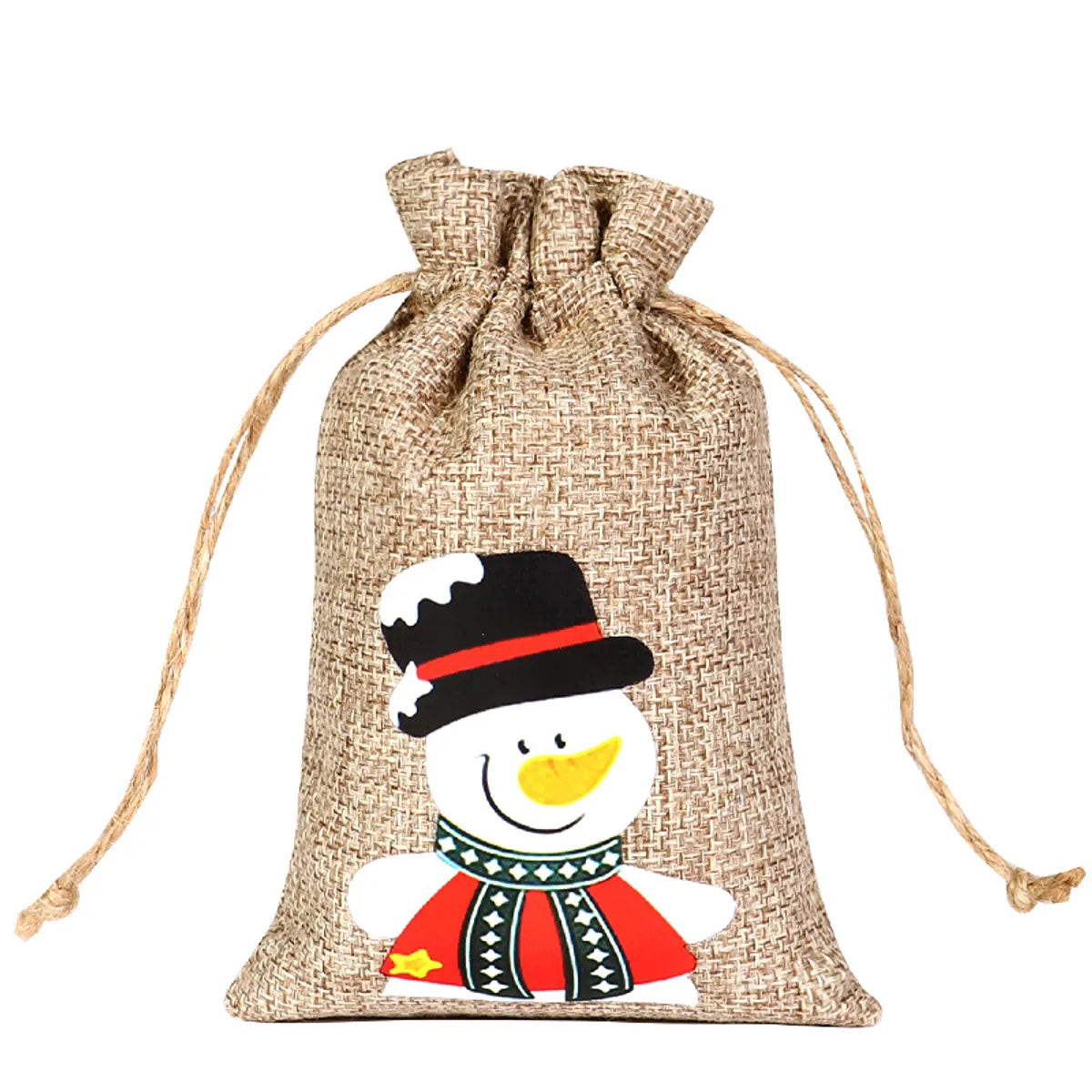 For Christmas Linen Bags Christmas Candy Gifts Drawstring Linen Bags Spot Linen Bag Wholesale