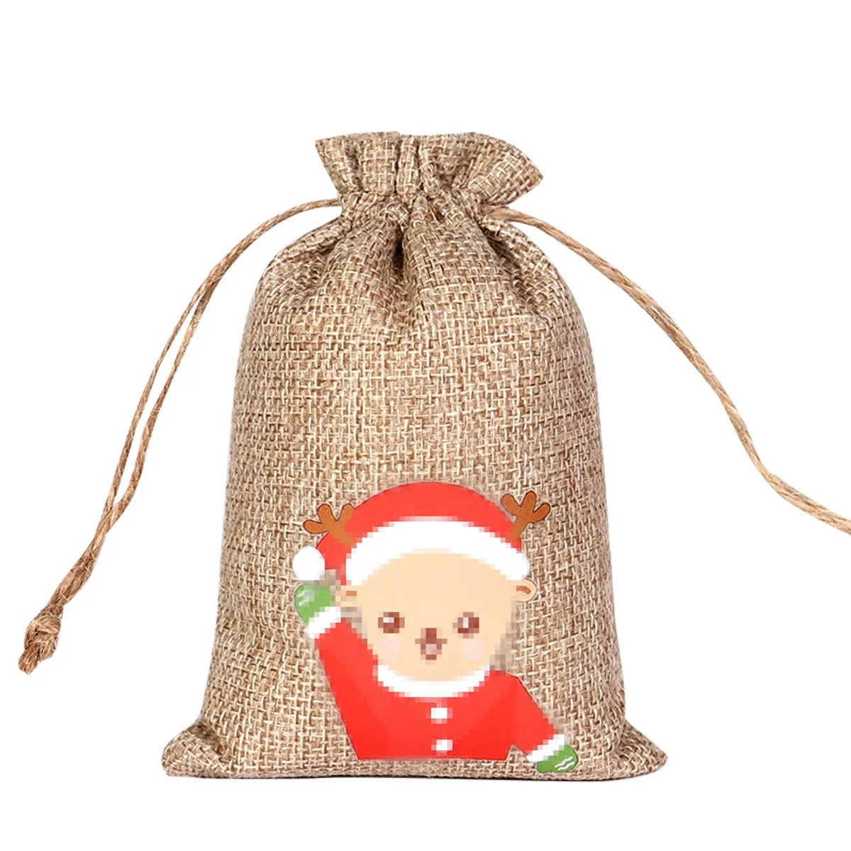 For Christmas Linen Bags Christmas Candy Gifts Drawstring Linen Bags Spot Linen Bag Wholesale