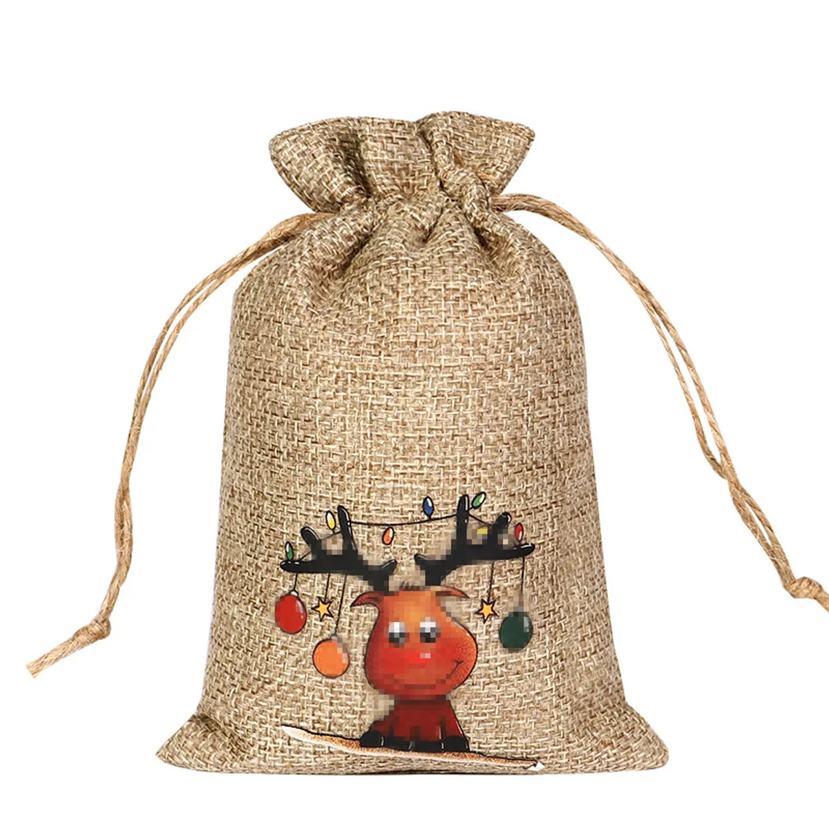 For Christmas Linen Bags Christmas Candy Gifts Drawstring Linen Bags Spot Linen Bag Wholesale