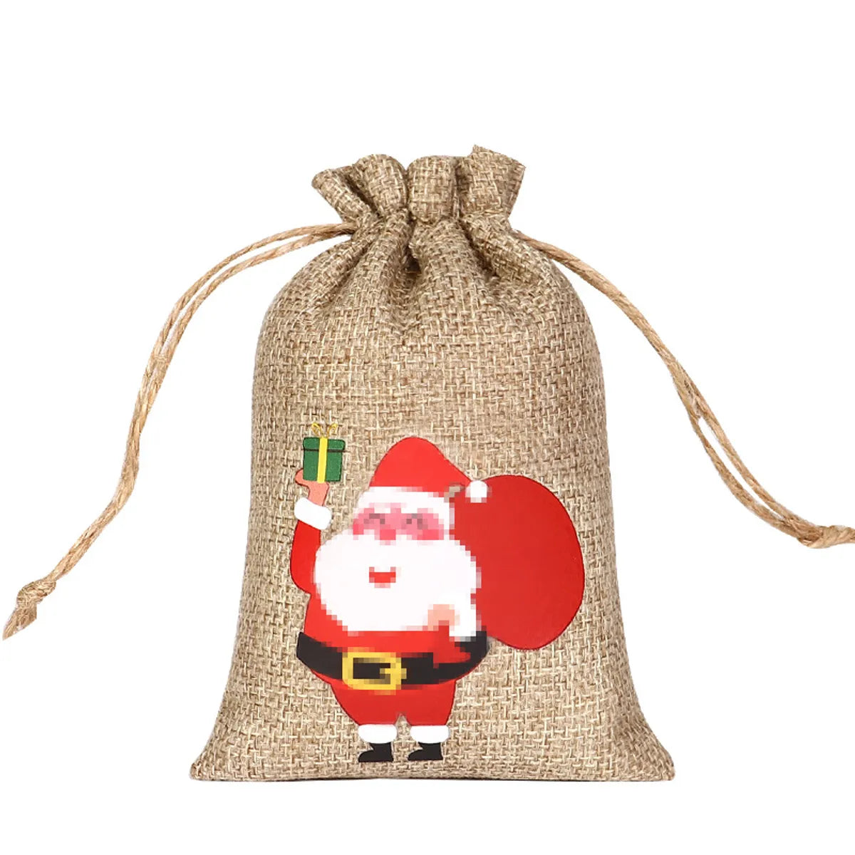 For Christmas Linen Bags Christmas Candy Gifts Drawstring Linen Bags Spot Linen Bag Wholesale